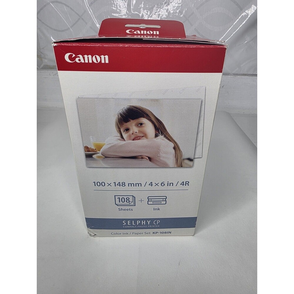 Canon 3115B001 (KP-108IN) Color Ink & Paper Set Clear/Cyan/Magenta/Yellow